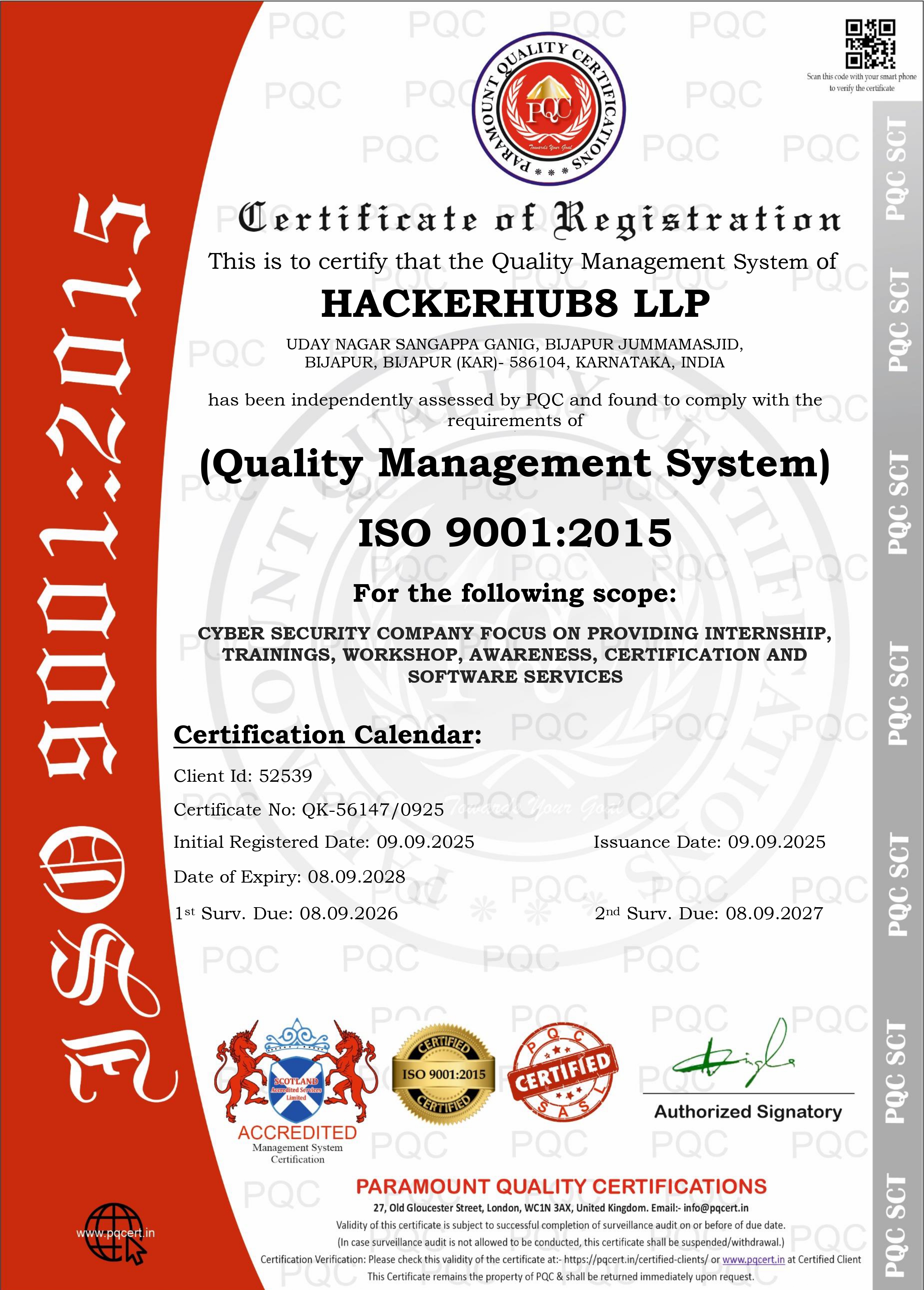 ISO 9001:2015 Certification